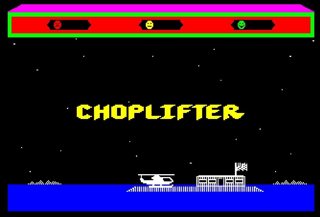 capture d'écran du jeu Choplifter pour thomson TO8