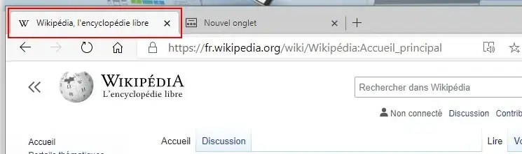 exemple d'utilisation la balise <title> dans un onglet de navigateur